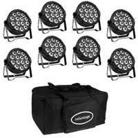 Set 8 proiectoare led 14x10W RGBW  cu geanta de transport