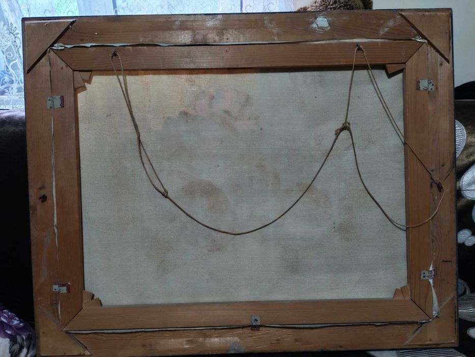 Tablou ulei pe panza - flori, rama masiva