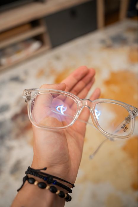 Ochelari Chrome Hearts Transparent si Argintiu