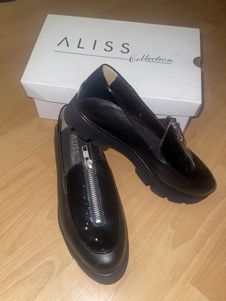 Pantofi oxford din piele cu lac,Aliss shoes