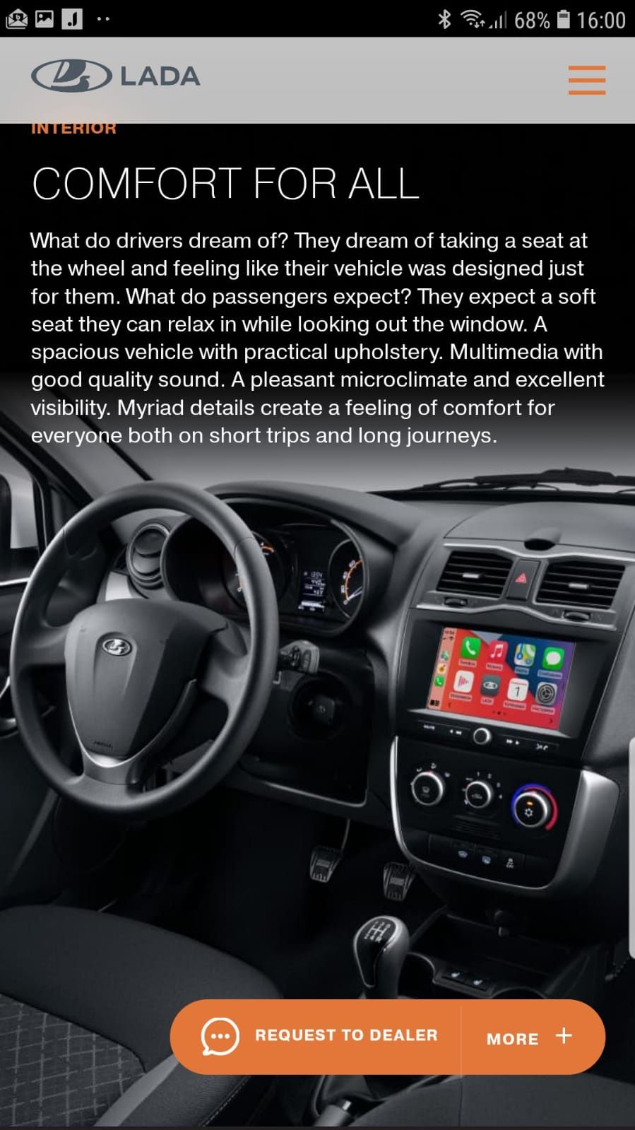 Navigație Lada cu CarPlay Multimedia App Play & Apple