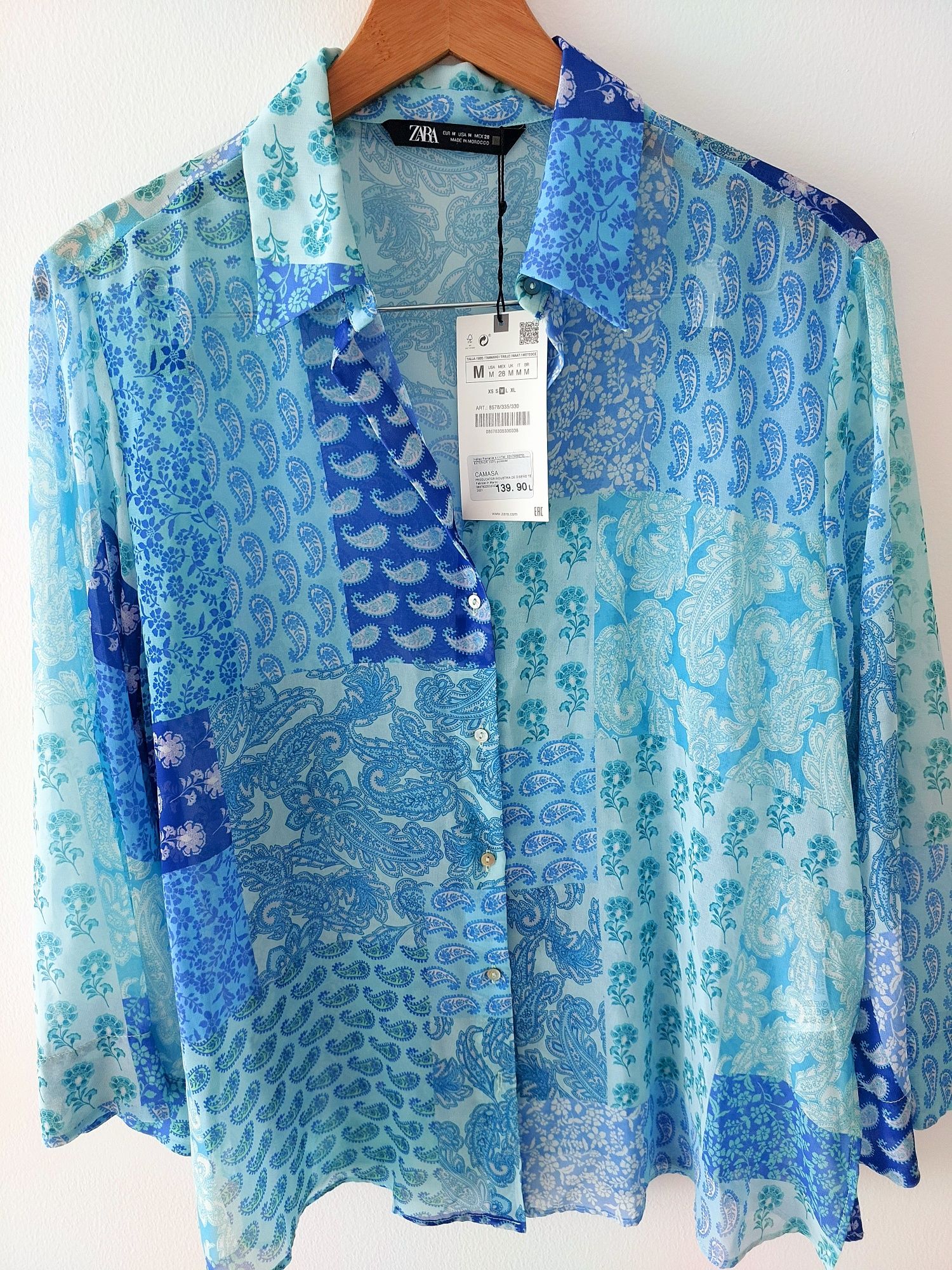 Bluza camasa patchwork Zara