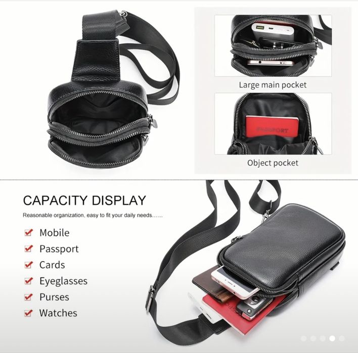 Луксозна, Компактна и Стилна дисплей чантичка /Премиум естествена кожа