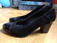 Дамски обувки от естествен велур и лак - Гарант - 37 размер