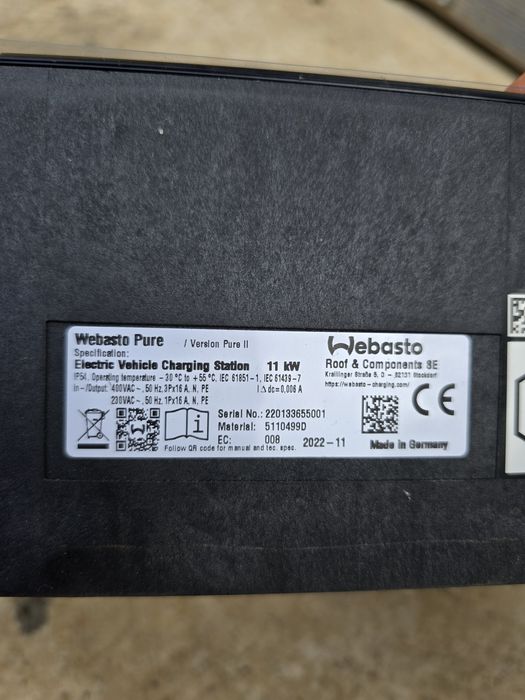 Webasto pure II 11kw зарядна станция за електромобили