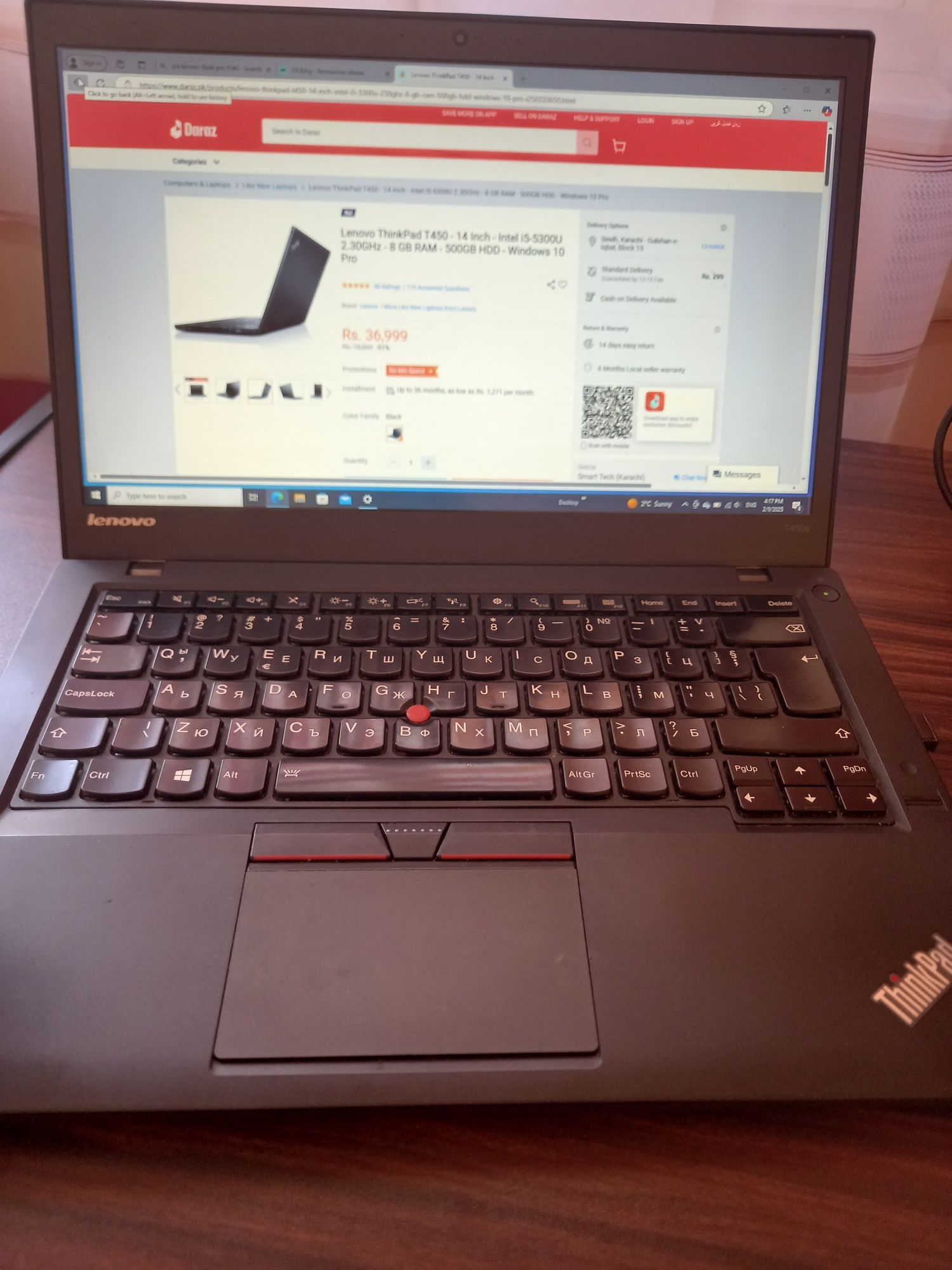 Laptop Lenovo ThinkPad T450 i5-5300U CPU 199лв.