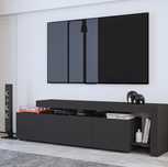 Comoda TV Deck stand, PAL,/Lumini led 192x37x53cm, Antracit