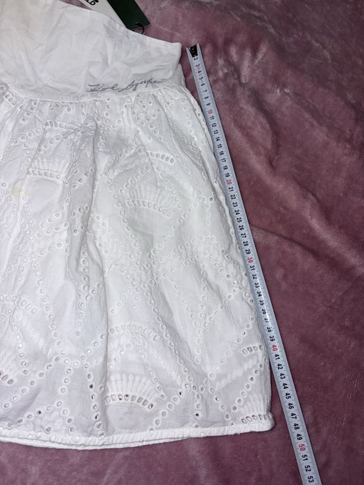 Fustă S 38 Alb Albă Karl Lagerfeld eticheta alb albă negru argintiu