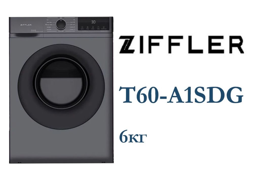 Ziffler  avtomat kir yuvish mashinasi 6kg invertor