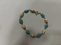 Brățară vintage aur 18k 9.49gr cu turcoaze (r)