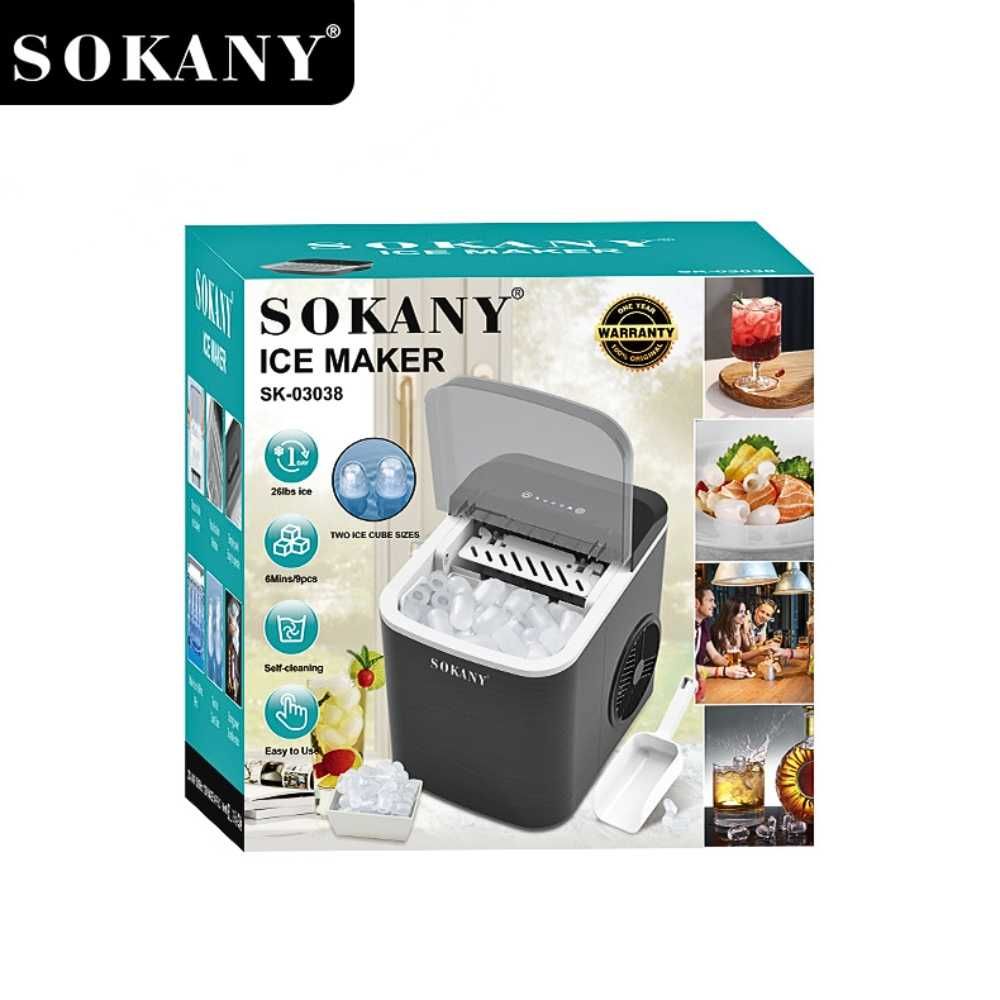 Ледогенератор 12 кг лед Sokany SK-03038, Машина за лед