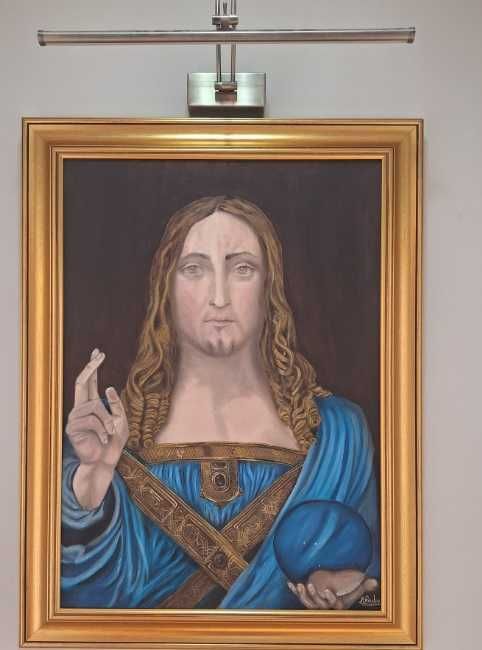 Tablou Ulei pe Panza, 50 x 70cm, Salvador Mundi– Reproducere