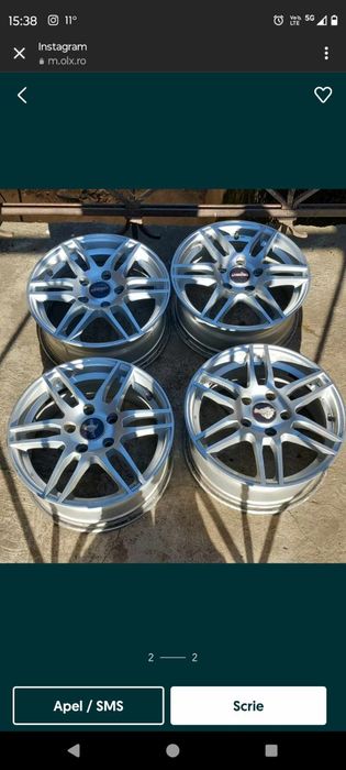 Vând 4 jante aluminiu R16. 5x120