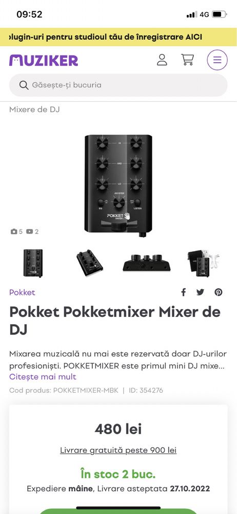 Pokket Pokketmixer Mixer de DJ