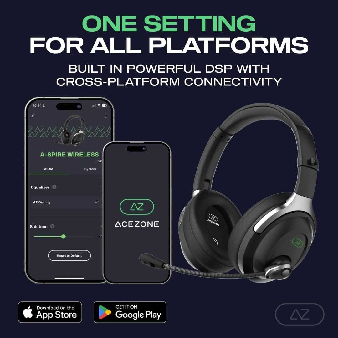AceZone A-Spire - Истински безжични хибридни ANC геймърски слушалки