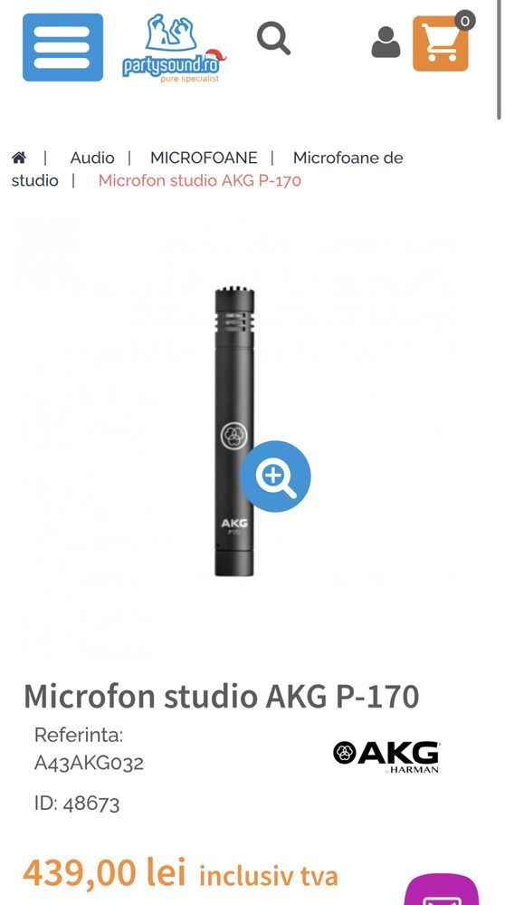 Microfon studio AKG P-170