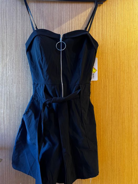 Гащеризон къс, черен, с етикет