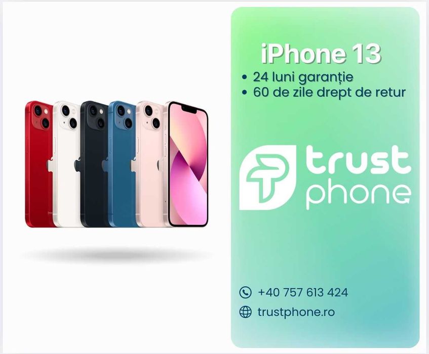 iPhone 13 128GB/256GB/ |Baterie 100%| Garanție 24 Luni | TrustPhone.ro