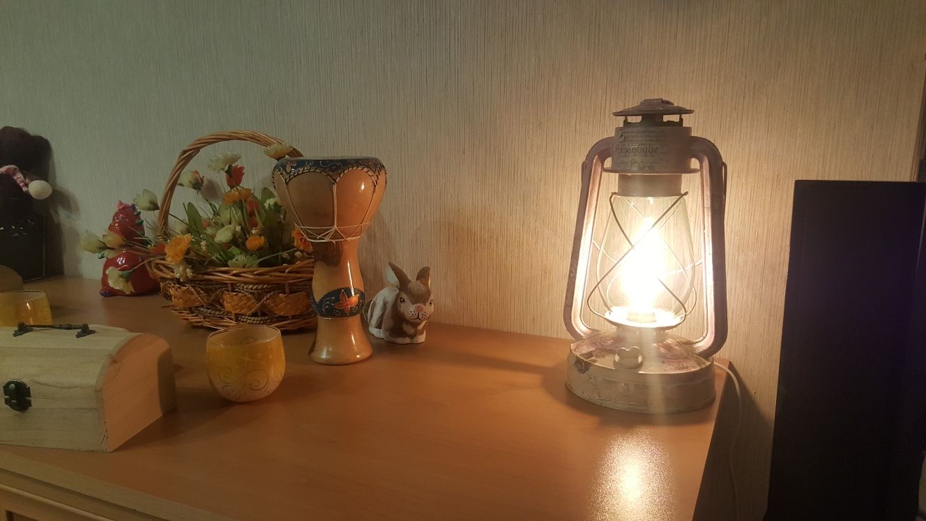 Бутиков Газен фенер с електричество и декупаж