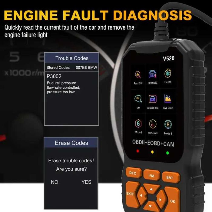 Диагностика за всички модели коли / OBD v520