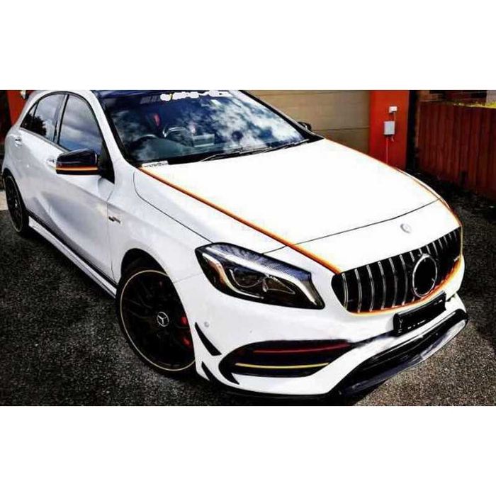 Решетка GT-R дизайн за MERCEDES A-CLASS W176 черен гланц с хром ребра