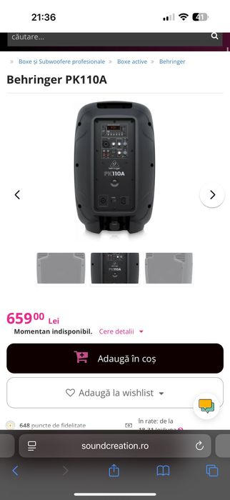 Boxă behringer PK 110 A