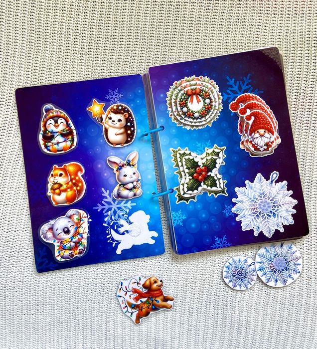 Коледна развиваща книга играчка с велкро