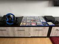 Consola PS4, 2 controllere, 21 dvd. Volan cu pedale