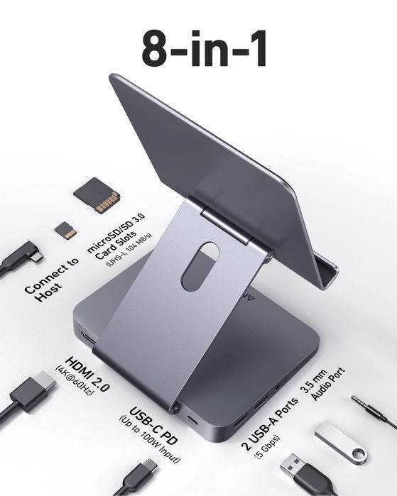 Anker 551 usb-c hub 8 in 1 станд за ipad
