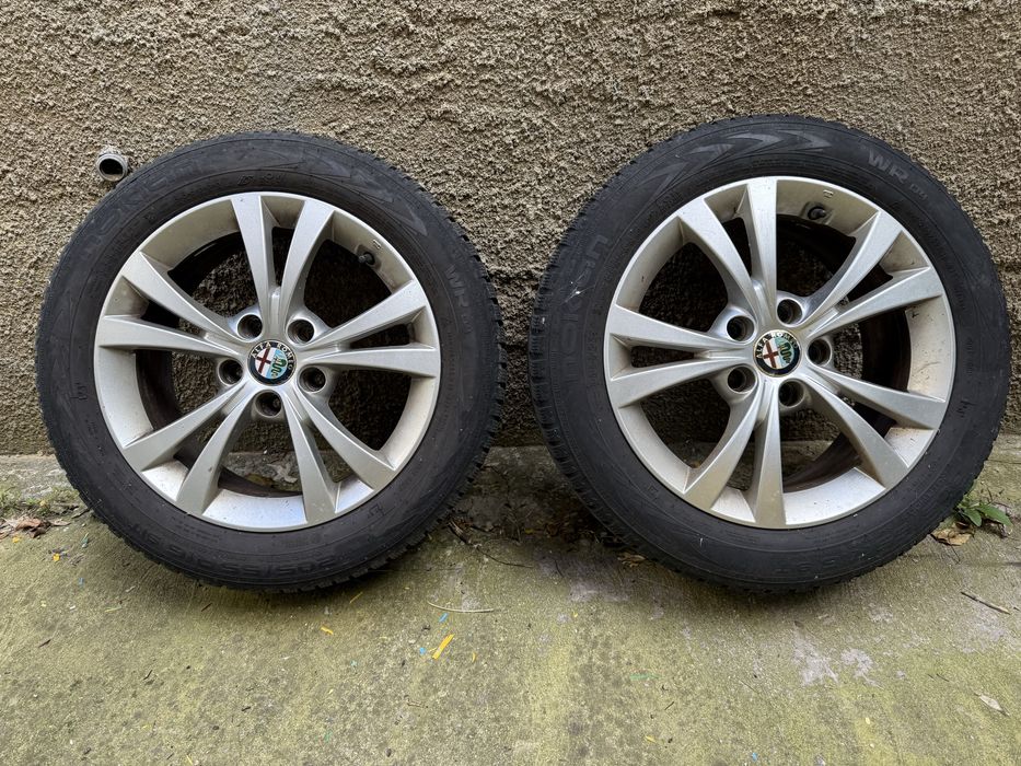 4 Jante originale Alfa Romeo R 16 + cauciucuri iarna Nokian