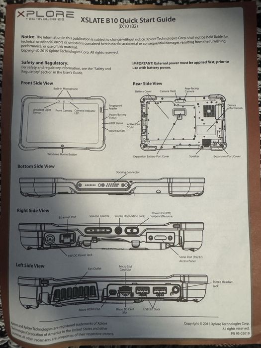 Tableta Zebra Xplore XLATE B10 - Windows 10 Pro