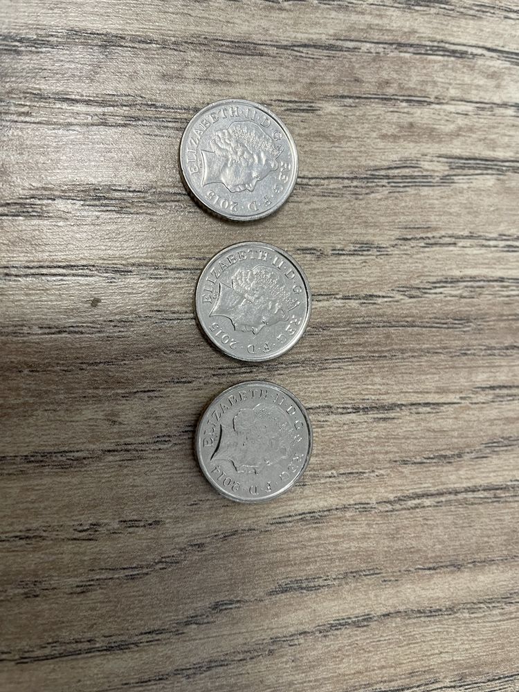 3 monede five pence 2014-2015