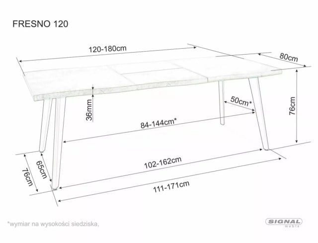 Masa dining extensibila 80*120(180)