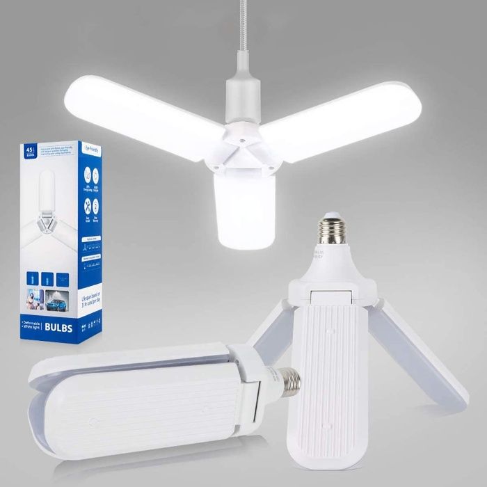 Ярка сгъваема LED лампа тип перка с цокъл E27 30/45/50W