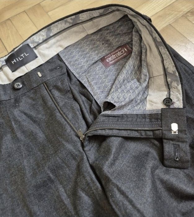 Pantaloni conici de lux Hiltl din casmir pur Estrato, Bărbați - W36