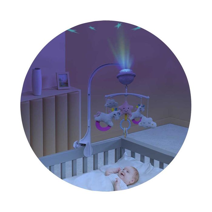 CHIPOLINO Музикална въртележка за легло и кошара с проектор ЕДНОРОГ