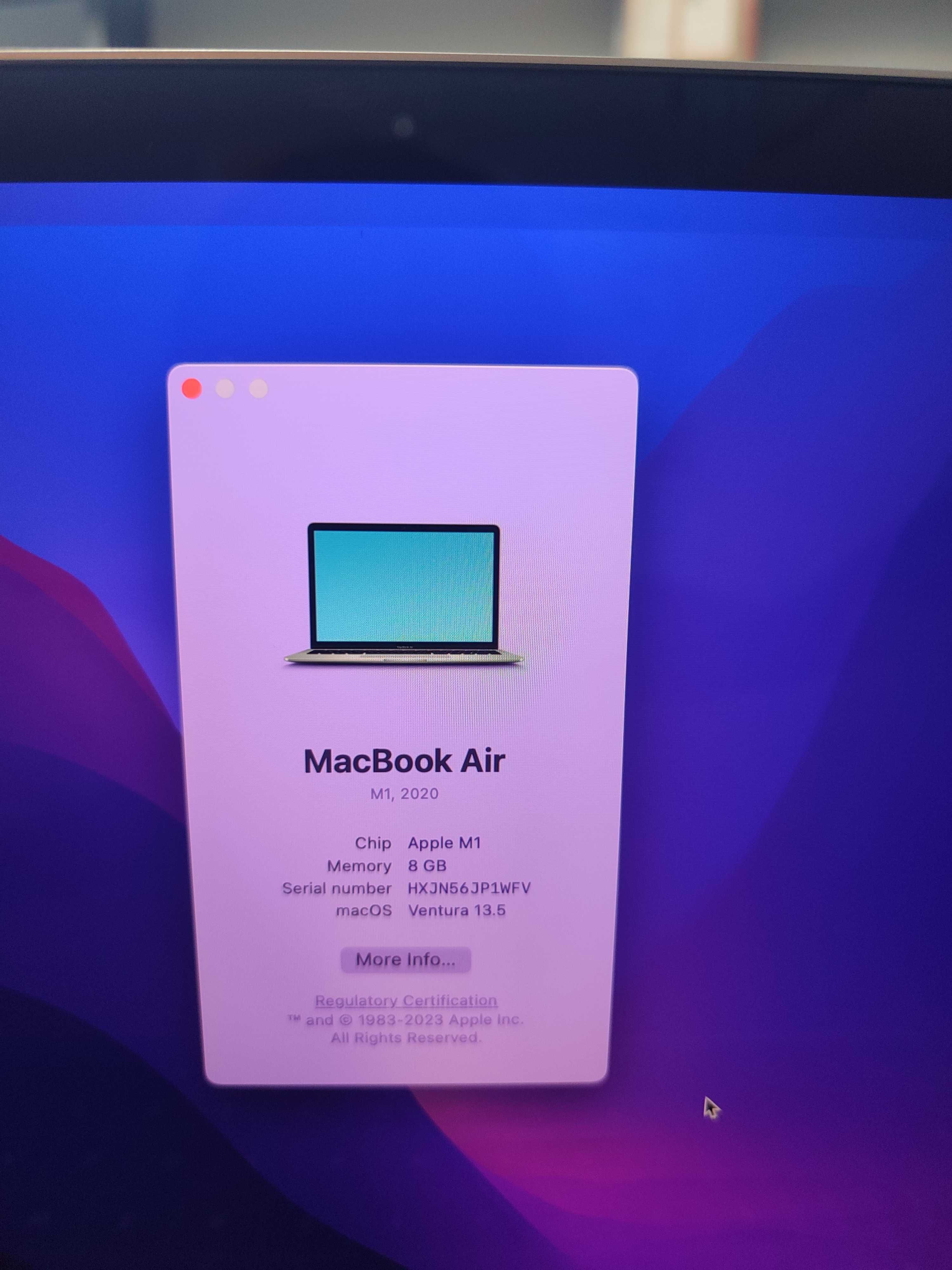 Macbook Air 2020 M1 8/256