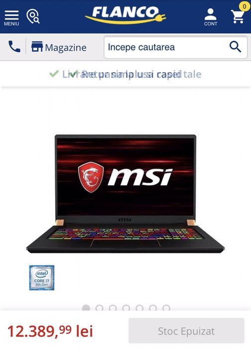 MSI GS75 Gaming laptop OFERTA