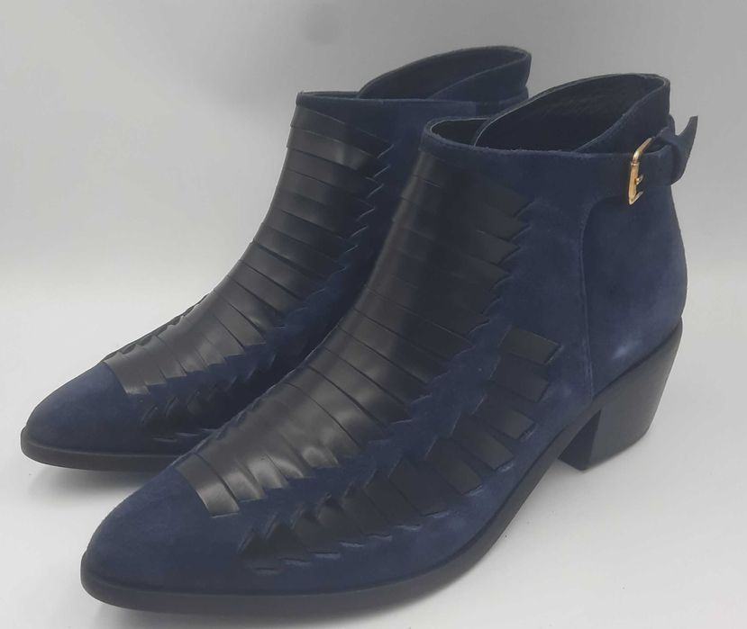 Botine lux MYSUELLY Paris noi handmade piele naturala integral 40