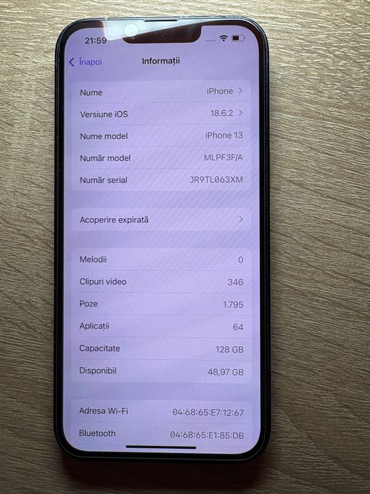 Iphone 13 blue 128gb 81% baterie