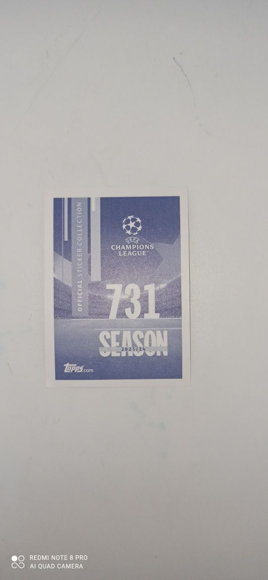 Card zanneti cu semnătura de la albumul UCL 2024 de la topps