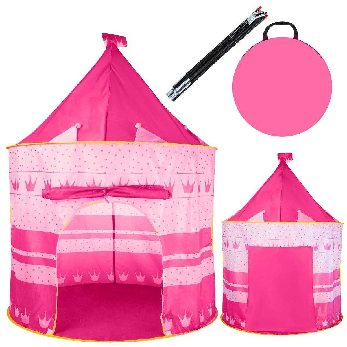 Детска палатка за игра + чанта за съхранение -135х105 см, Розова, Синя
