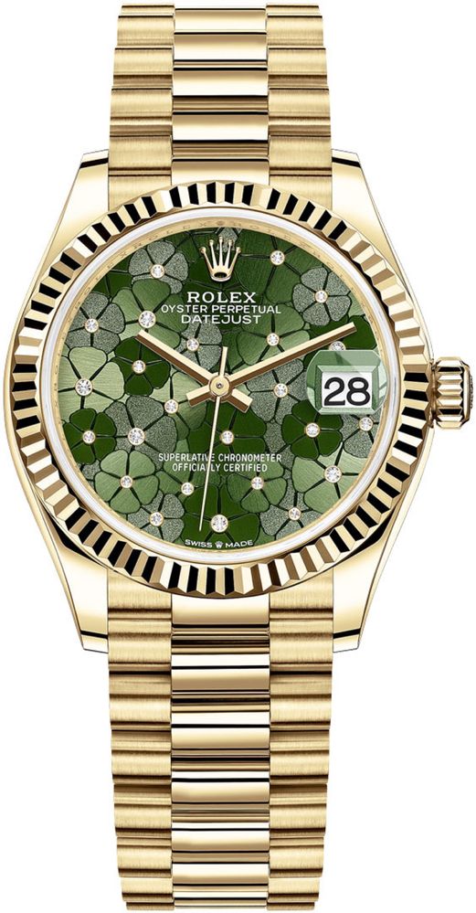 Часовник Rolex Datejust 31 Yellow Gold Olive Green Diamond Dial