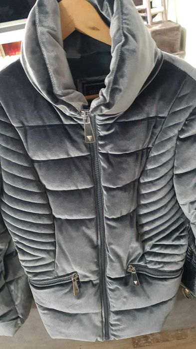 Geaca Guess Catifea, Gri, Noua