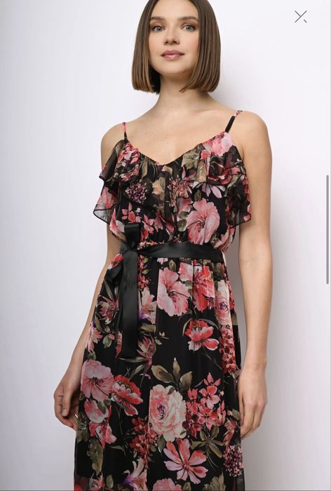 От Милано- Макси рокля от шифон, размер С