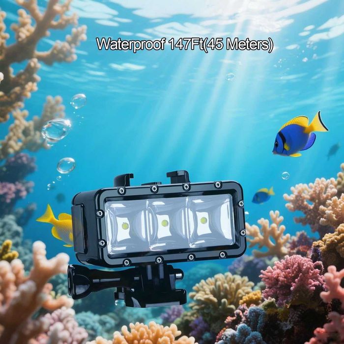 Suptig Водоустойчива, димируема, подводна светлина за GoPro Hero