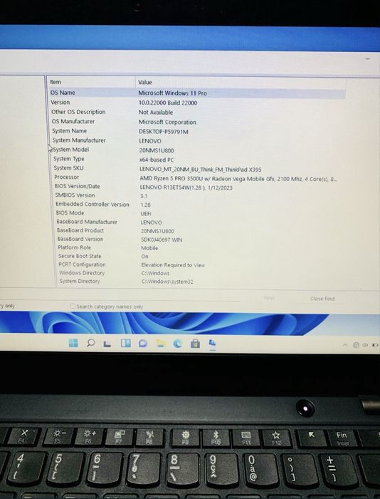 laptop lenovo X395 AMD Ryzen 5 Pro