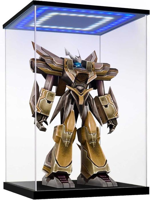 Cutie expozitie acrilica cu lumina, 32x32x40 cm, baza din lemn