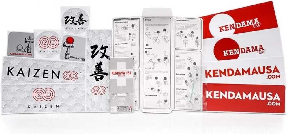 Kendama USA Kaizen 3.0 SHIFT RCA Yellow Red Rubber - noua.