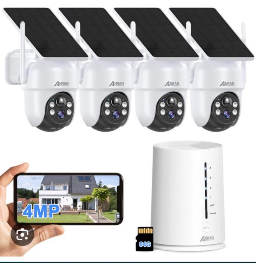 Set 4 camere ANRAN Solar Security  Wireless Nou Transport inclus